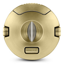 Cigar Cutter Stainless Steel VCut Sharp Blade Built in Double Cigar Punch(Gold2)