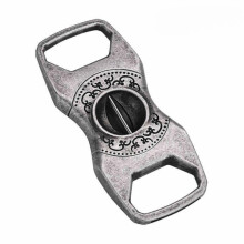 Cigar Cutter VStainless Steel Carved Sharp Blade with Gift Box(Silvery)