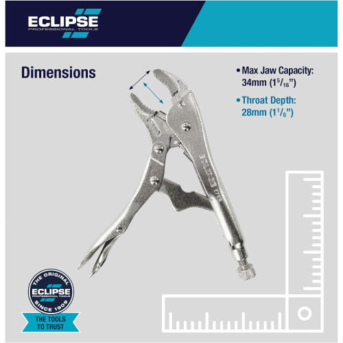 Professional Tools E7WR 7 Inch Curved Jaw Locking Pliers with Wire Cutters (7' / 175mm) 2