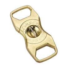Cigar Cutter VCut Bronze Carved Stainless Steel Sharp Blade Precision Cigar Guillotine (Gold)