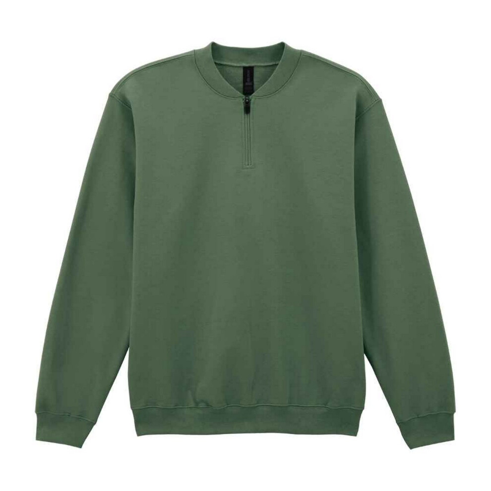 Gildan Men's Green (S, Military ) Unisex Adult Softstyle Midweight Quarter Zip Sweatshirt