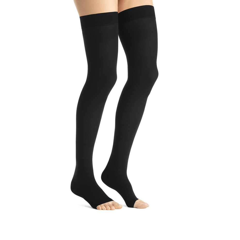 Black 115557 Jobst Compression Hose, Thigh High, 1520 Mmhg, Open Toe, Medium, Classic