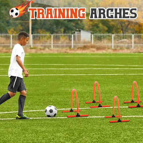 6 Pcs Indoor Training Arches with Removable Base Soccer Passing Arcs Turf Arches 2