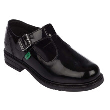 (13 UK Child, Black) Kickers Girls Lach Patent Leather T-Bar Mary Janes