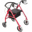 Iron Walker with Wheels, 4Wheels Rolling Walker, for Seniors  Adults (Black  Red) 2