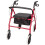 Iron Walker with Wheels, 4Wheels Rolling Walker, for Seniors  Adults (Black  Red) 4