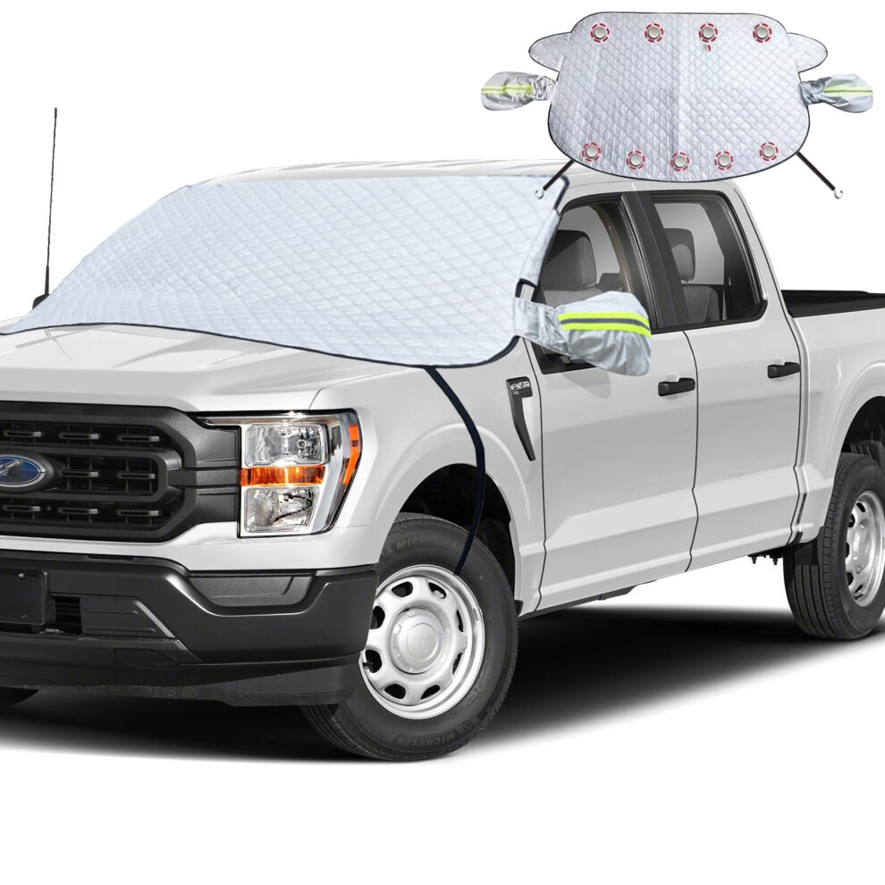 Car Windshield Snow Ice Cover With Side Mirror And Hook,Magnetic For Ice And Snow,Sun Shade 354398695851