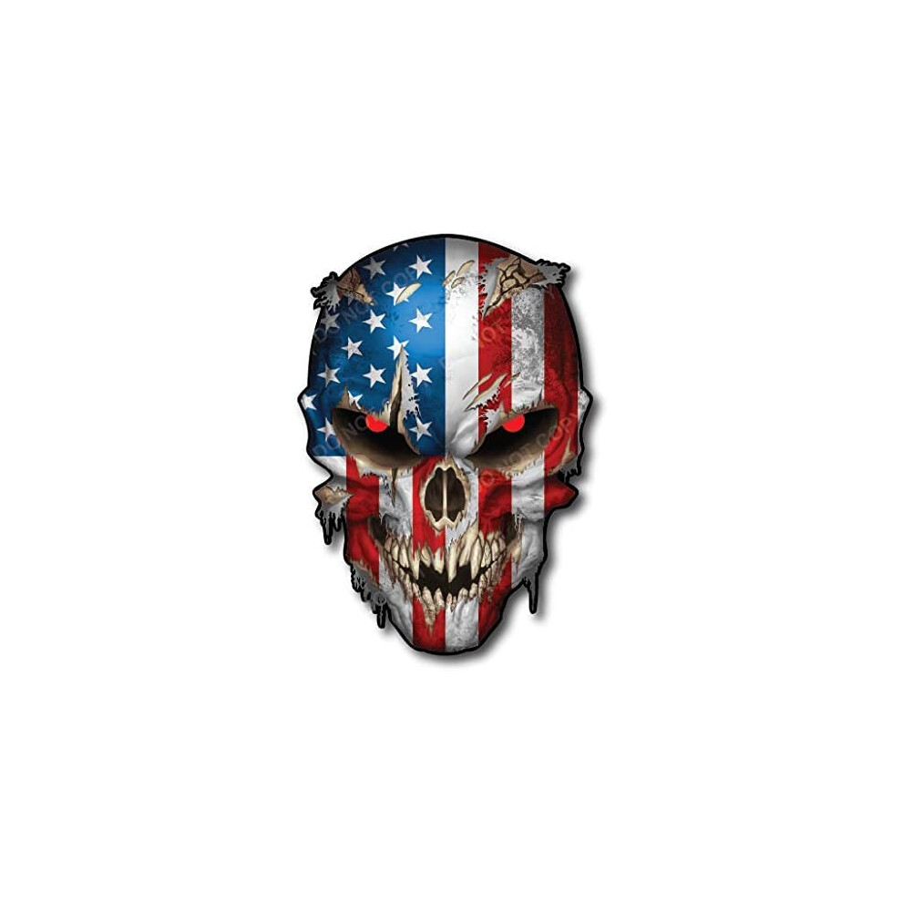 Skull Decal Â Premium Decals For Trucks And Cars Â American Flag With Reflective Eyes Skull Red 354398697411