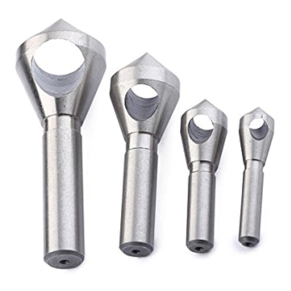 Cobalt Countersink Drill Bit, Countersink Drill With Hole 4Pcs Deburring Chamfer Drill Bit Set 832065970710