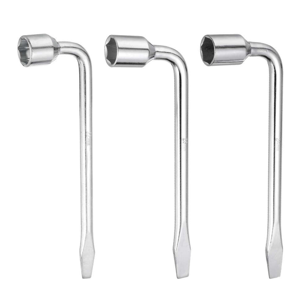 Car Spare Tire Lug Wrench Kit 22/23/24Mm Crv Steel L Type Slotted End Hexagon Socket Wrench Lshaped Tire Repair Tool For Automobile Repair 354398700197