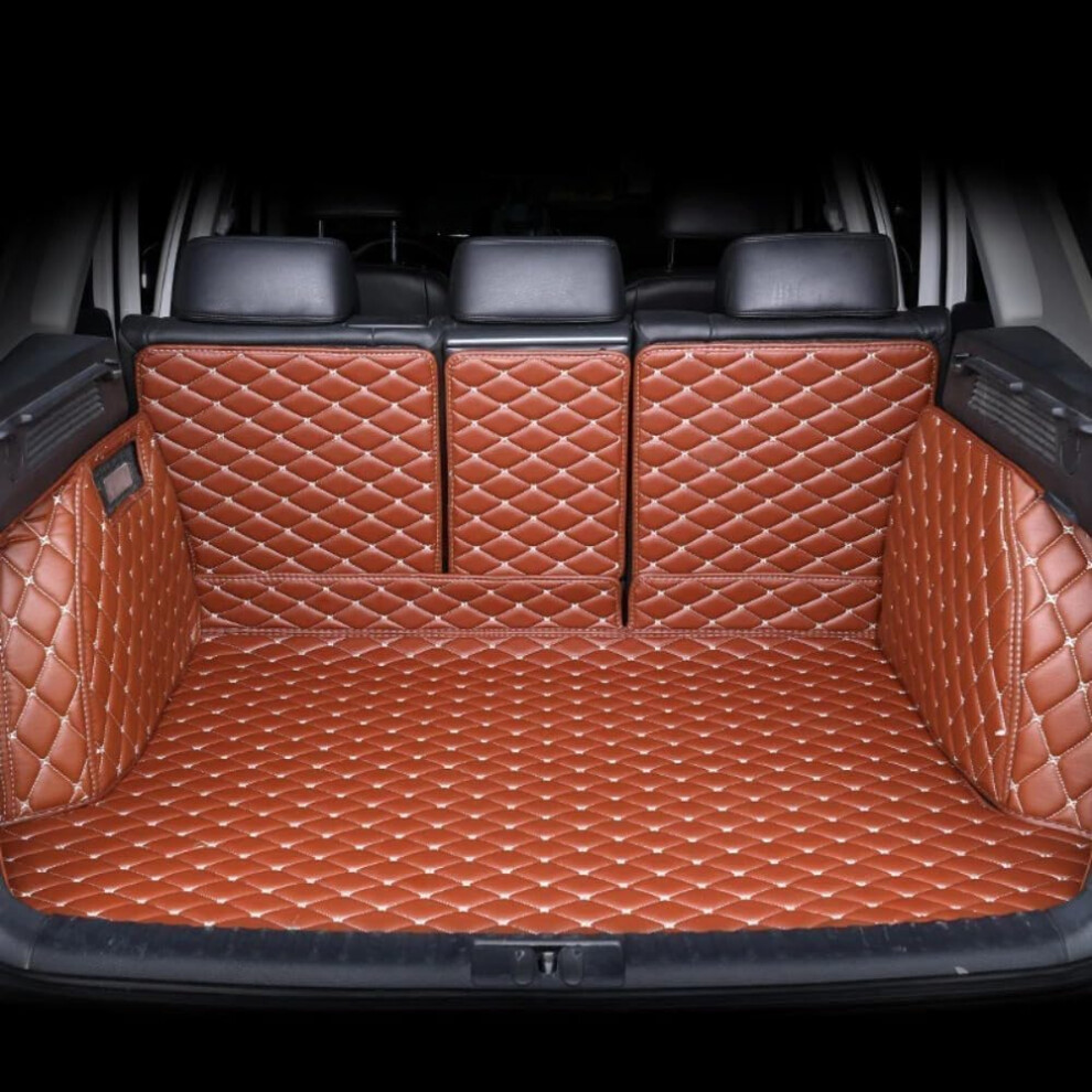 Car Leather Cargo Liners For Hyundai Tucson 20102015, Cargo Liner Full Package Antislip Cargo Mat With Backrest Mats, Brown 354398703211