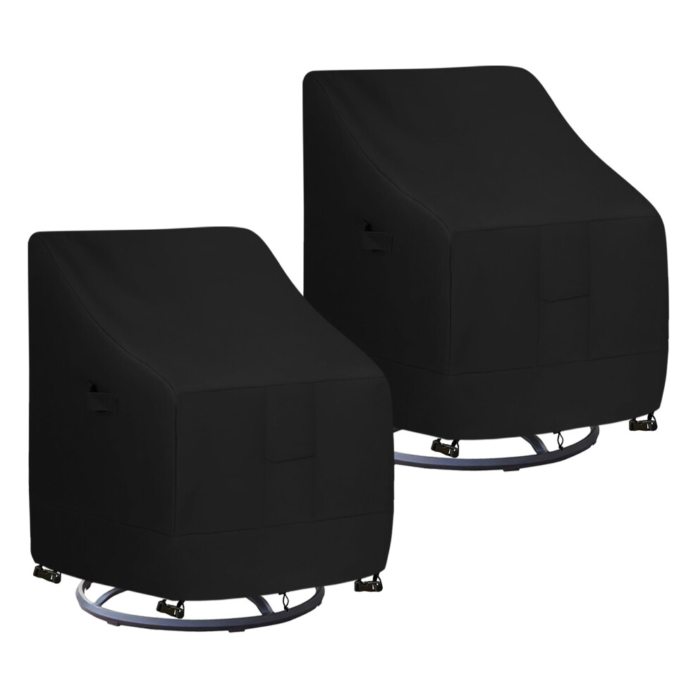 Outdoor Swivel Chair Cover UV Resistant Patio Chair Cover (2 Pack, Black)-image-OPC-PHYYFHW-NEW