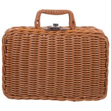 Imitation Rattan Suitcase Rattan Picnic Wicker Picnic Basket Storage Basket with Lid Woven Basket with Lid Hand Decor Make up Clothes