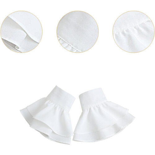 Wrist Cuffs False Sleeves Detachable Ruffled Edge for Blouse Sweater Coat 1