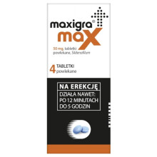 Maxigra Max 50mg x 4 tabs Maxon Erectile Erection Inventum MAX