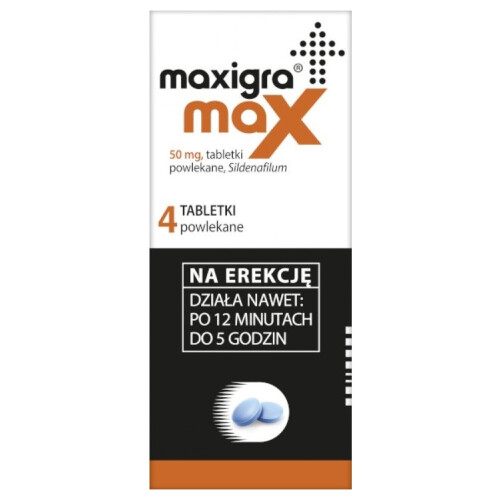 Maxigra Max 50mg x 4 tabs Maxon Erectile Erection Inventum MAX