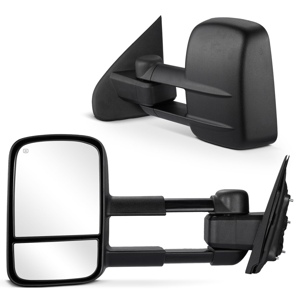 Tow Mirrors Compatible With Chevy Silverado 1500 2014 2017, 2500 Hd 2015 2016, Gmc Sierra, Pair Black 354398706052