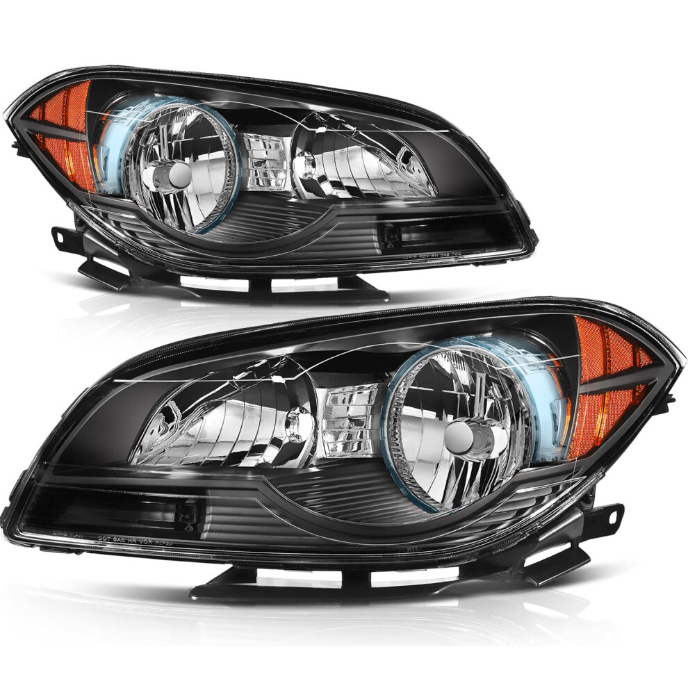 Pair Headlight Assembly Fits For Chevrolet For Malibu 20082012 Headlights Housing Black 354398706946
