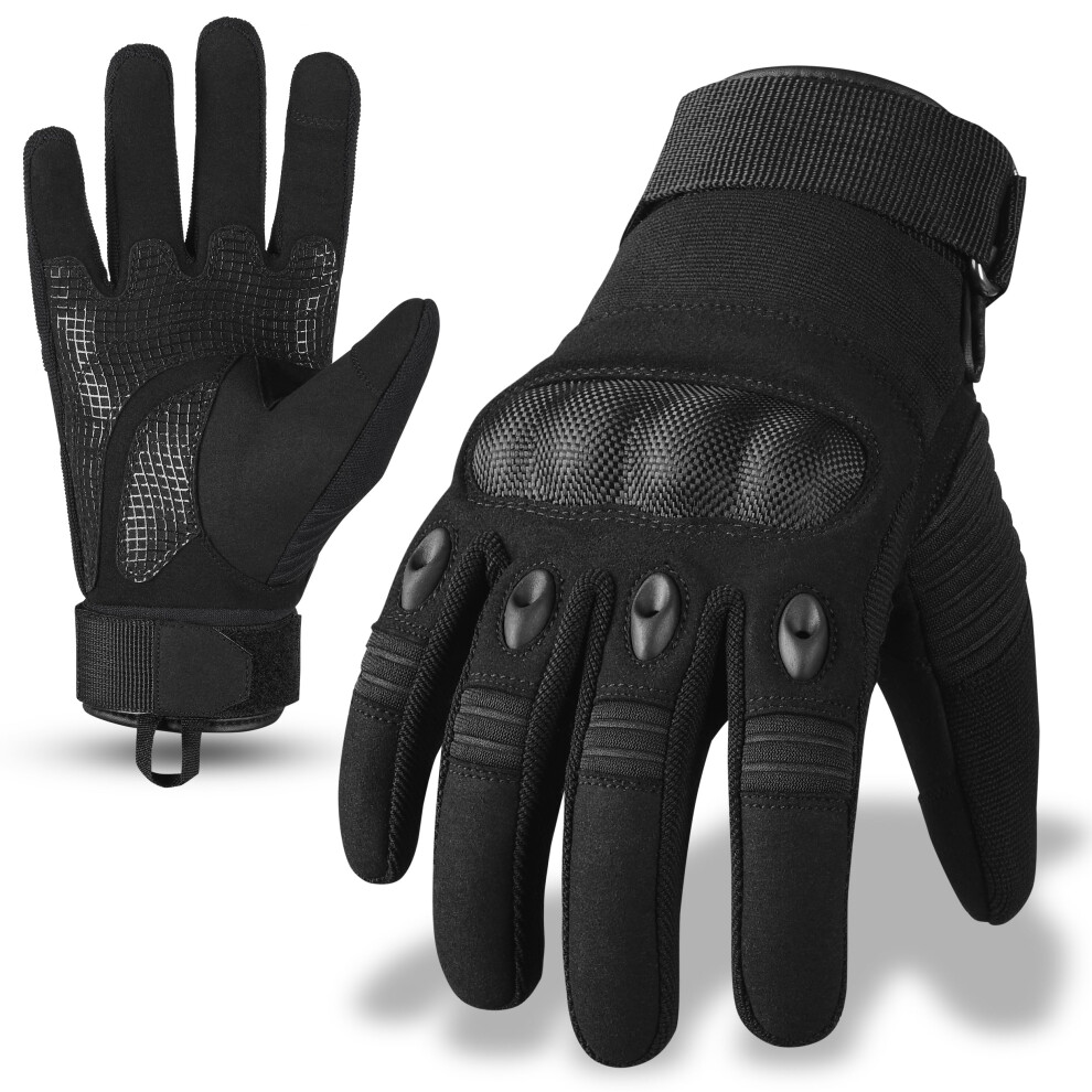 Motorcycle Gloves With Hard Knuckle Motorcycle Glove For Men Women Touchscreen Function Motorbike Gloves Powersport Gloves Black 354398707400