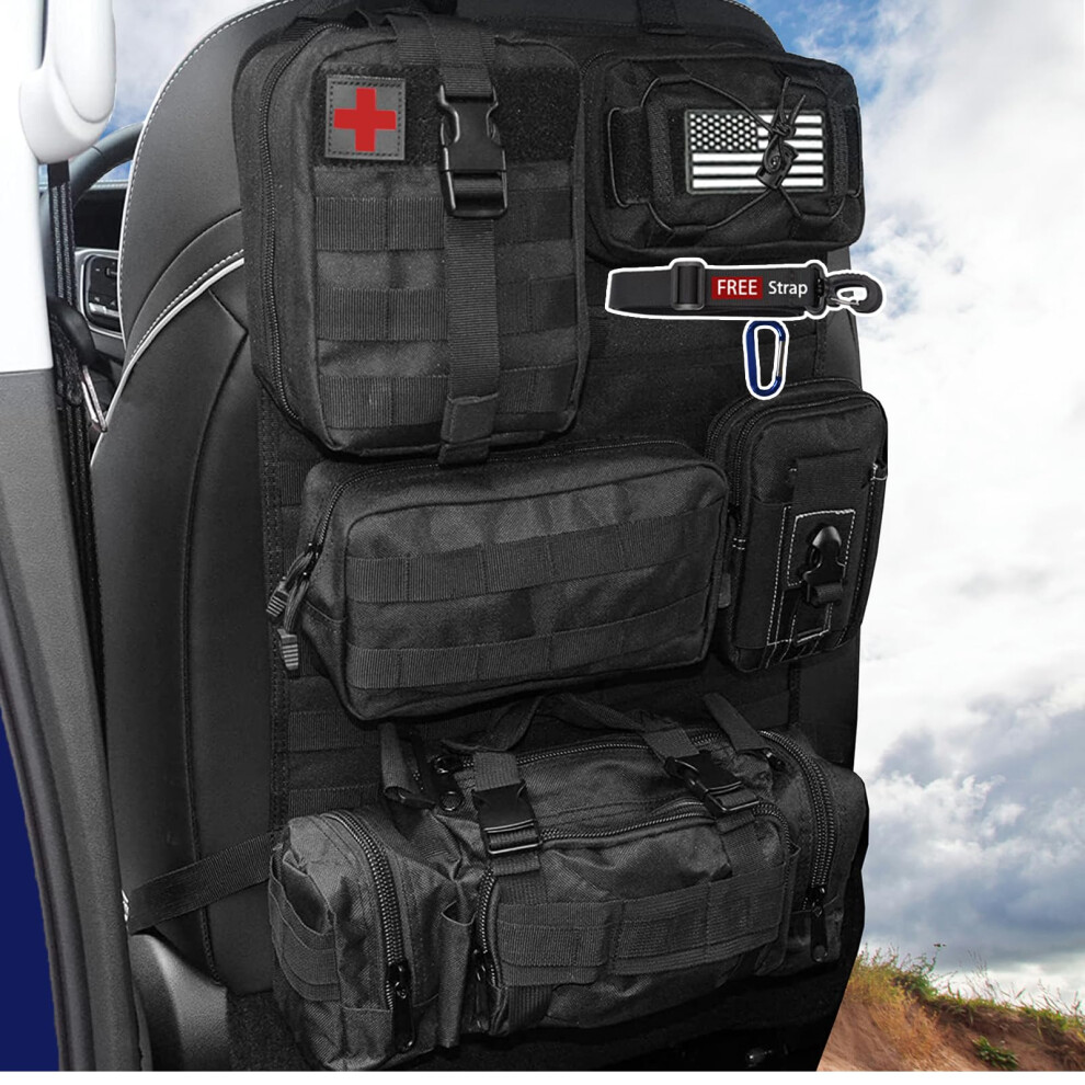 6 Pack Tactical Molle Automotive Seat Back Organizer Tactical Vehicle Panel Organizer 354398708377