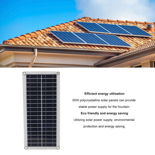 Eco 50W DC12V Solar Fountain Pump Kit 43x20cm Panel 2