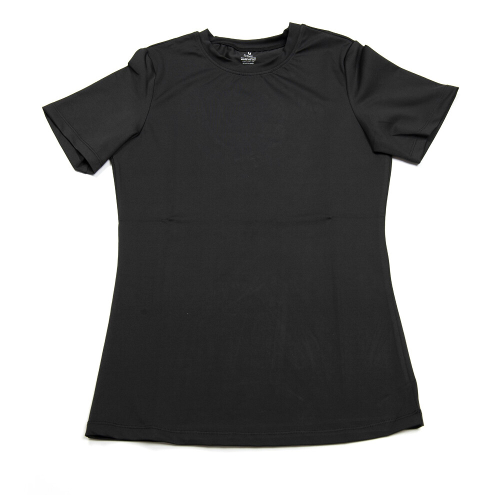 Coco Equestrian Black Ladies Womens Kids Short Sleeve Lightweight Breathable Horse Riding Equestrian T-Shirt - S