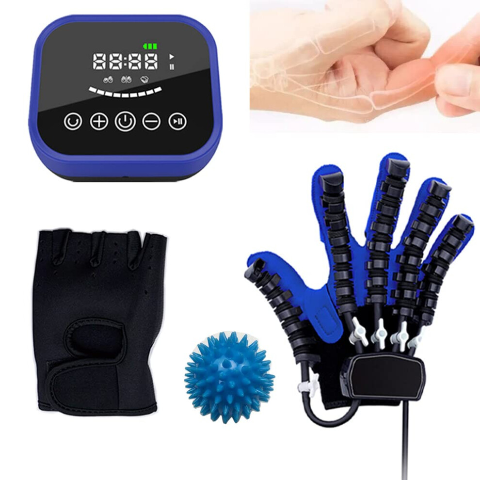Finger and hand function rehabilitation trainer robots rehab gloves for cerebral palsy arthritis stroke (L, Right Hand)