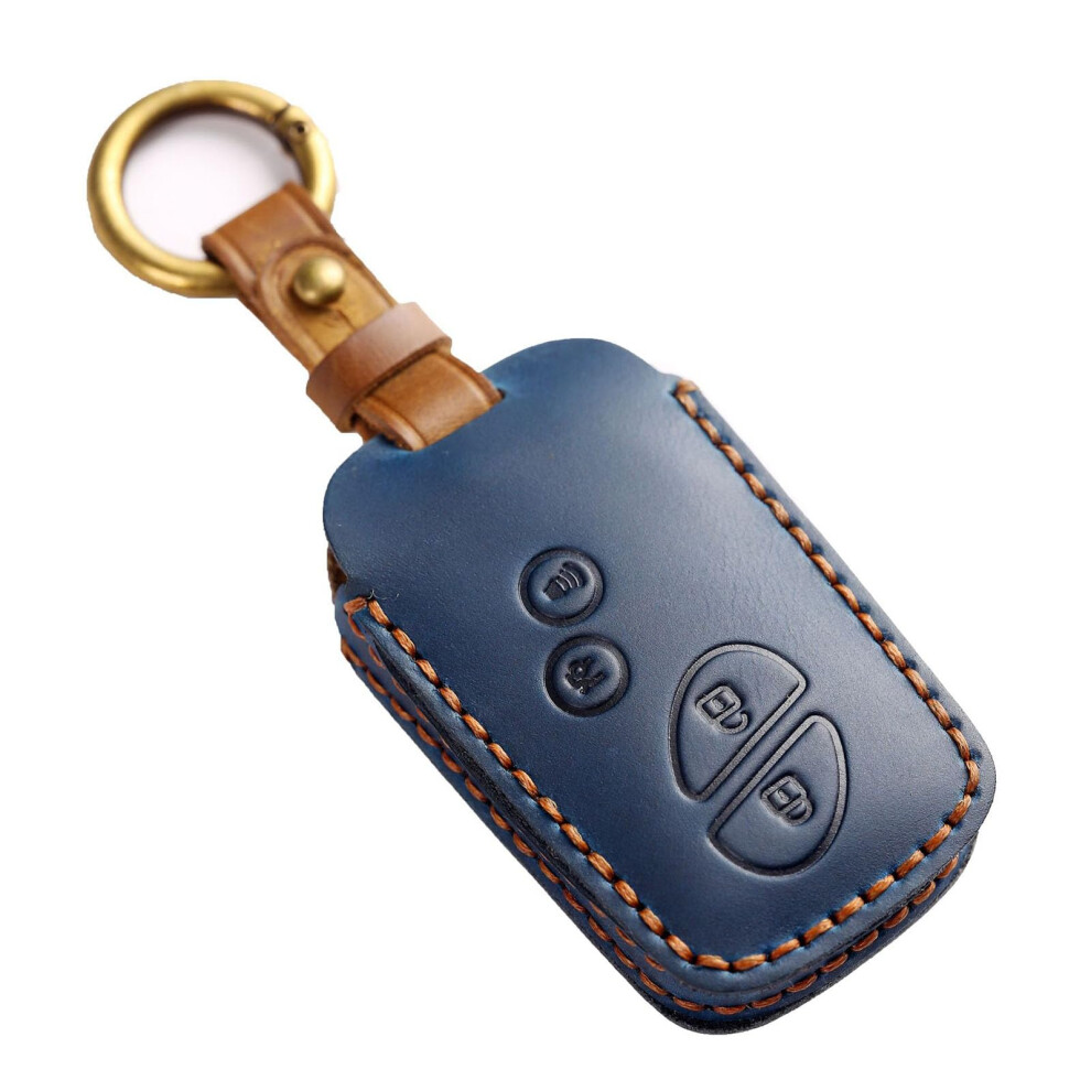 Premium Leather 4Button Key Fob Cover Case For Lexus Es350 Gs300 Gs350 Gs450h Gs460 Is250 Is350 (Blue) Blue 354398714910