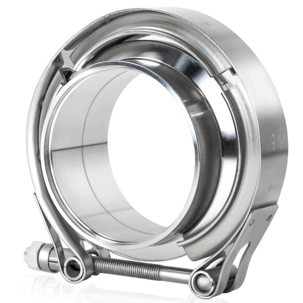 2.5 Inch V Band Clamp, Exhaust V Band Clamp 2.5 Inch With Male Female Flanges 304 Stainless Steel(1Pcs). 354398715467