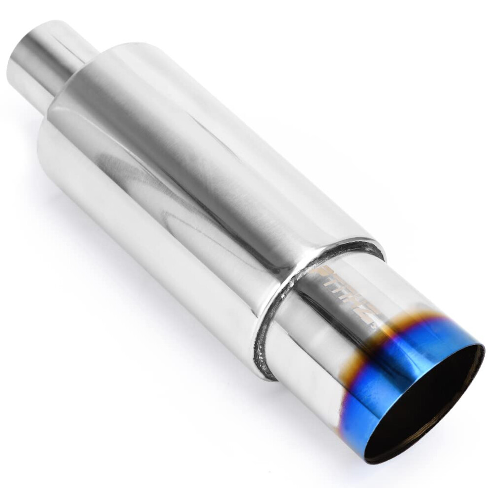 Stainless Steel 2' Inlet 3.5' Outlet Burnt Tip Exhaust Muffler Universal 14.1' Length 354398717058