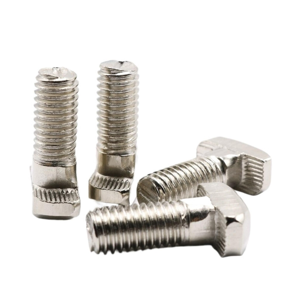 5Pcs 4040/4545 Series M8 Hammer Head T Bolt Screw Nickel Plated For 4040/4545 Aluminum Profile T-Slot 971113365020