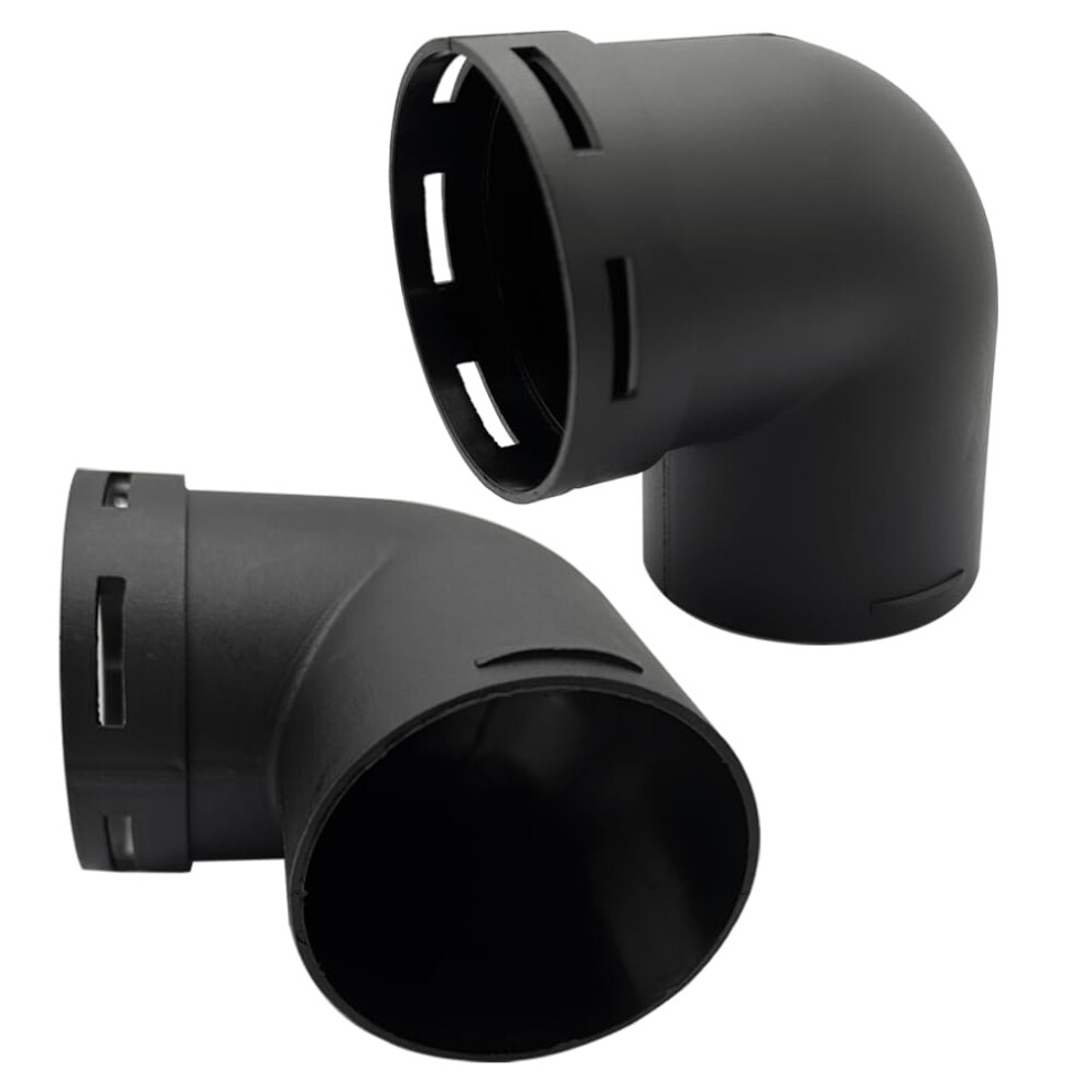Diesel Air Heater Duct Connector,60Mm/2.4Inch Lshape Elbow Ducting Pipe Outlet Connector For Diesel Air Parking Caravan Heaters, Plastic(2Pcs) Black 354398720331