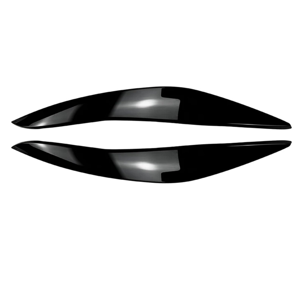 2Pcs Front Headlight Eyelids Eyebrow Cover Trim Compatible For Bmw 5 Series F10 F11 20112014 Glossy /Carbon Fiber(Black) Black 354398720546