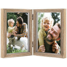 Double 5x7 Picture Frame Wood Grain Photo Frame Shadow Box Frame