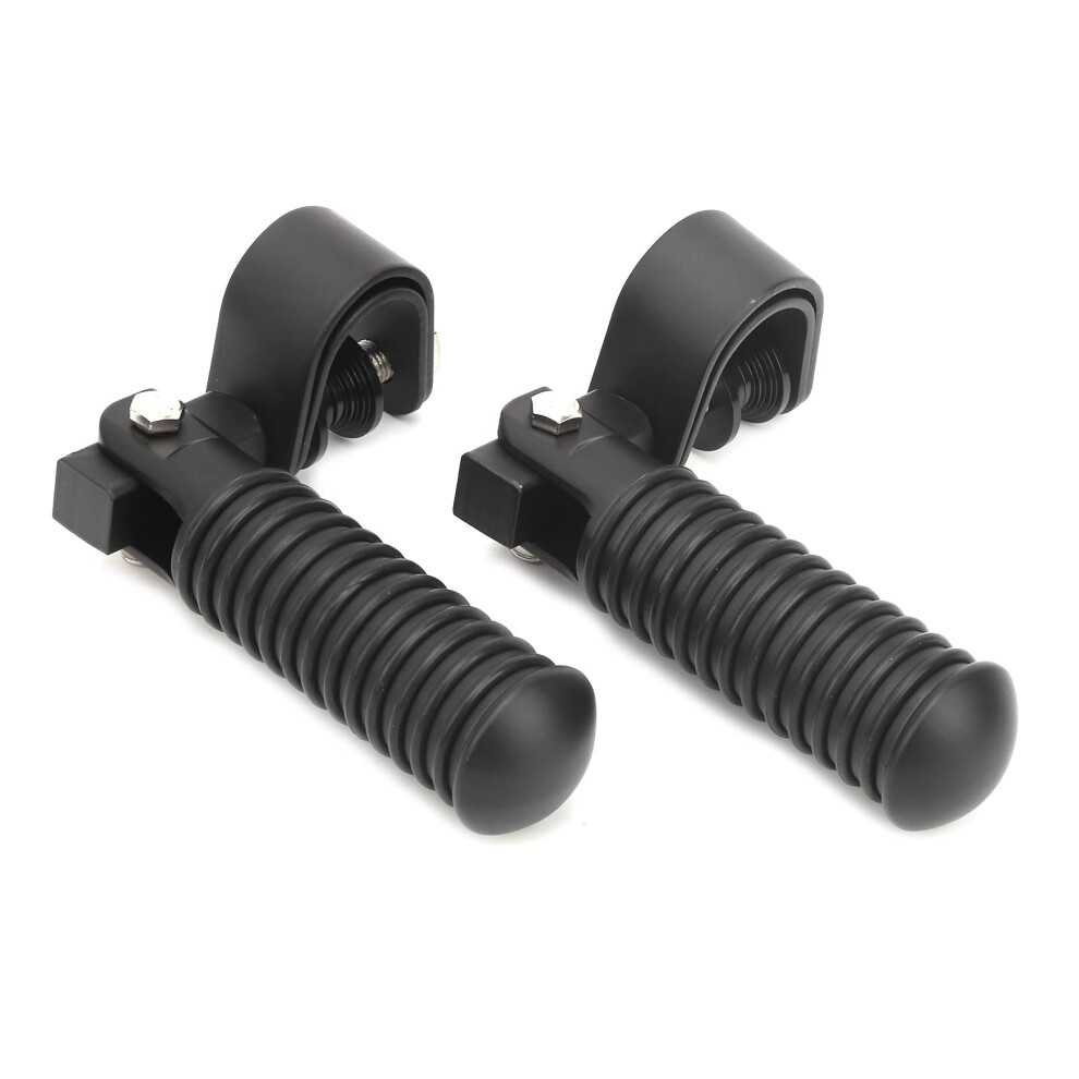 Motorcycle Foot Pegs, Pair Of Motorcycle Foot Pegs Clamp Footrest Mount For 1In Engine Crash Bar Guard Fit For (Black) Black 354398724360