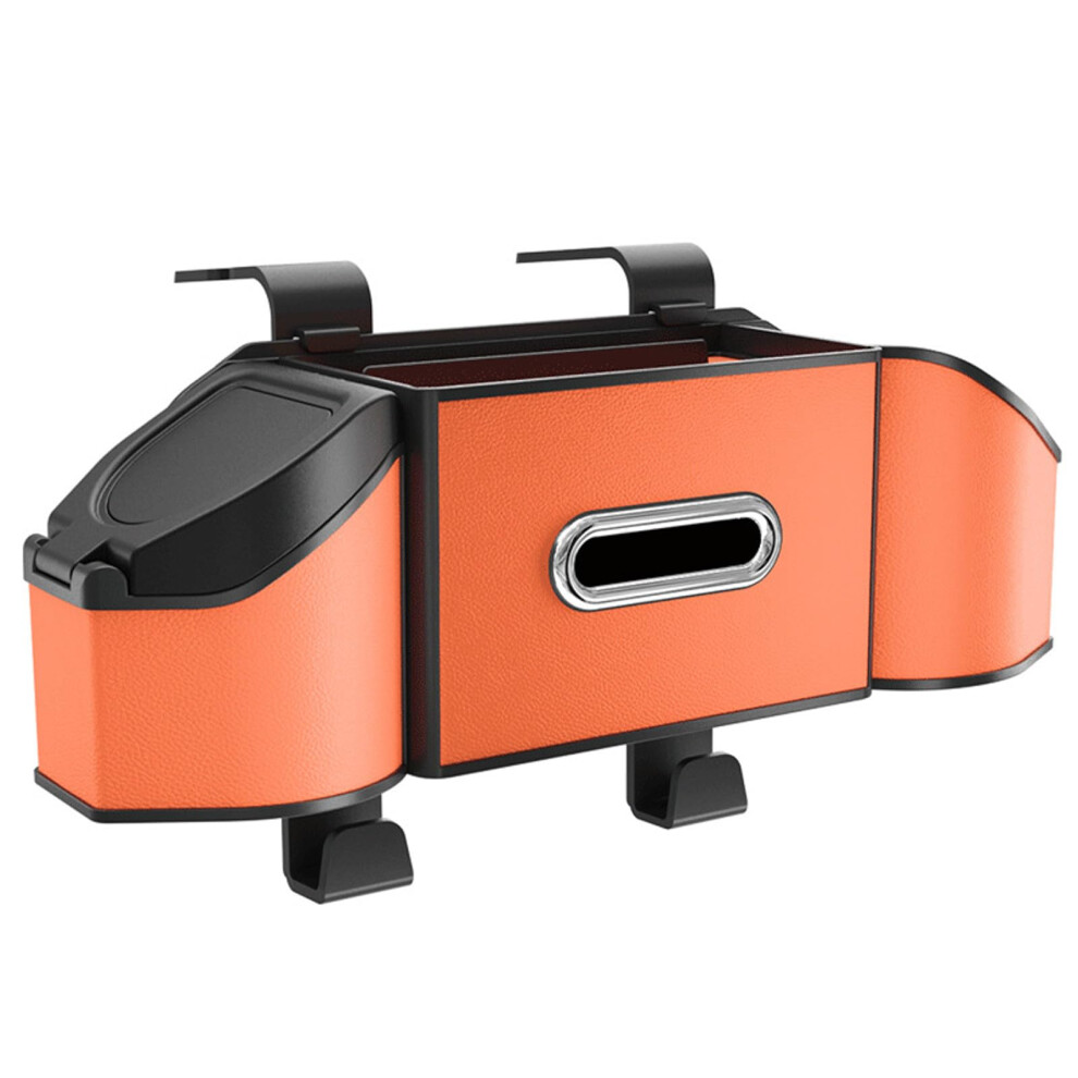 Car Seat Back Organizer Headrest Hanging Storage Box With Cup Holders For Road Trips (Orange) Orange 354398724476