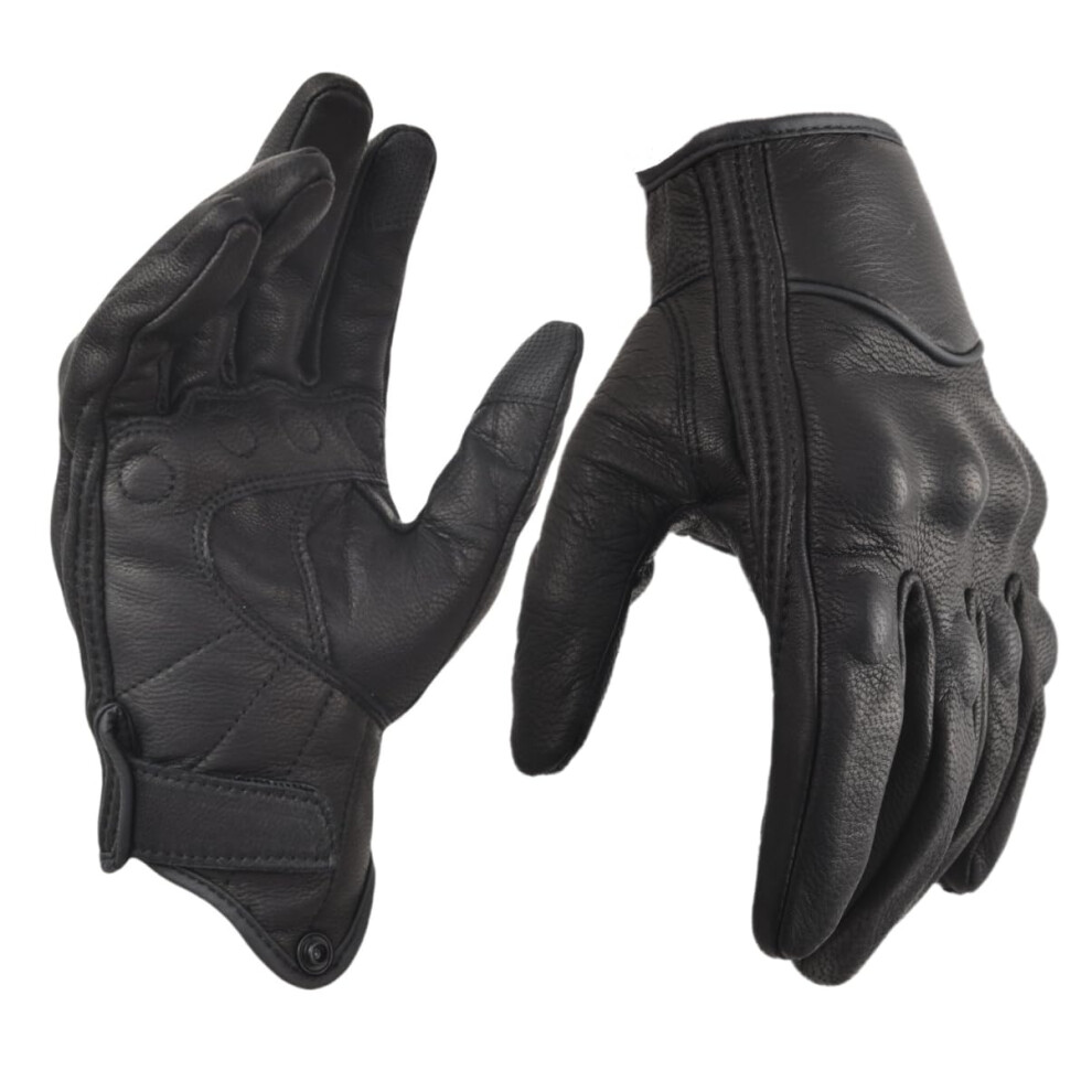 Motorcycle Gloves For Men Touchscreen Full Finger Leather Gloves Protection Riding Driving Biker Glove Black 354398724674