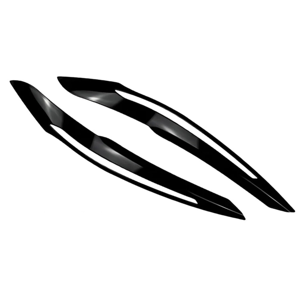 2Pcs Car Headlight Eyebrow Eyelids Cover Trim Decorative Compatible For Bmw 1 Series F20 F2 20112014(Black) Black 354398726340