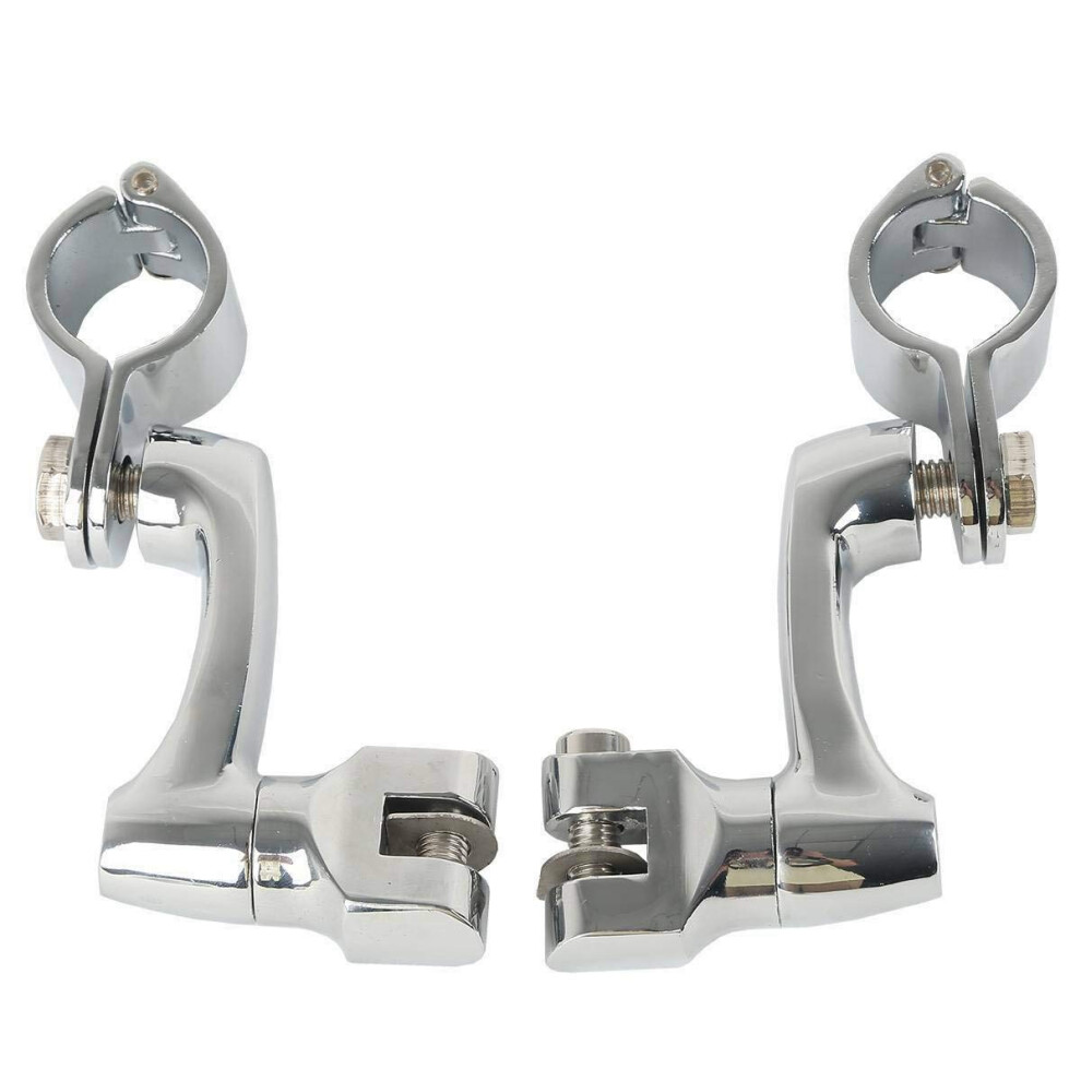 Universal Chrome 32Mm 1 1/4' Highway Foot Pegs Footpeg Mounts Clamps For Harley 354398726371