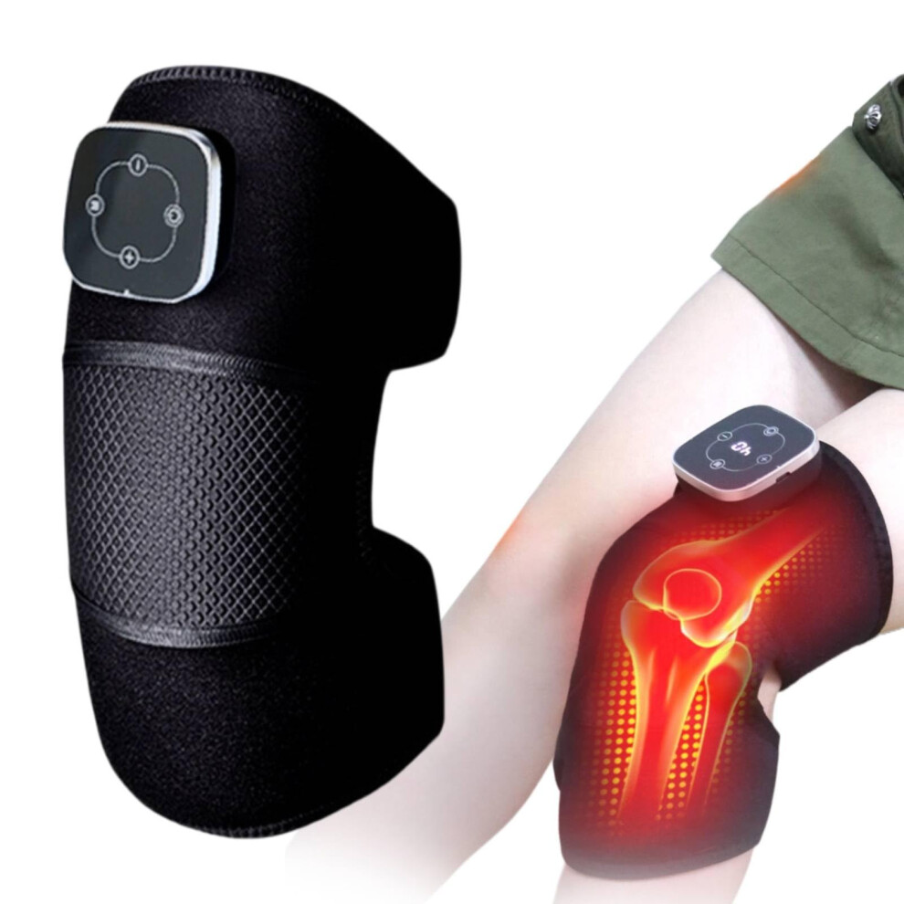 Knee Massager with Heat and Vibration, Knee Heating Pad for Knee Joint Pain, Cordless Rechargeable