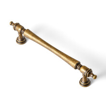 6 Pack 5 Inch Antique Brass Cabinet Pulls – Ornate Tapered Handle with Decorative Finials
