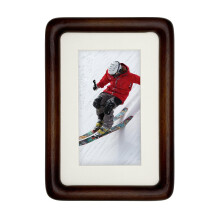 4x6 Wood Picture Frame with Mat, Displays 3x5 or 4x6 Photos, Natural Solid Wood (Walnut)