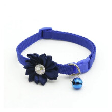 Pet Products Pet Bell Flower Collar Necklace Pet Cat Collar Cute Cat Bell Collar Adjustable Nylon Ribbon for Cats Small Dogs Puppy Pet Products(Blue)