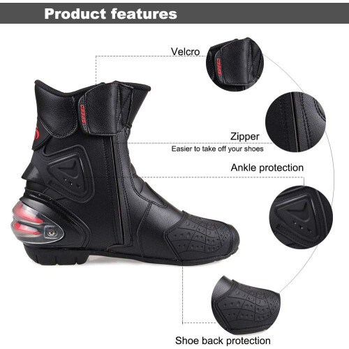 Ankle Joint Protective Gear Motorcycle Boots Shoes for Riding Racing Red 1
