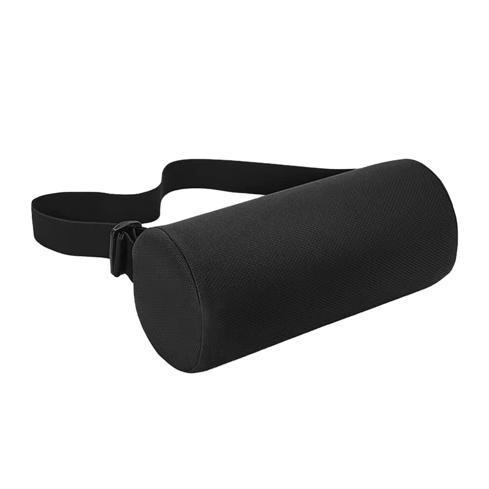 Cylindrical Waist Pillow Memory Foam Nonslip Washable Breathable Comfortable Waist Support Pillow for Home Dorm Vehicle, Black