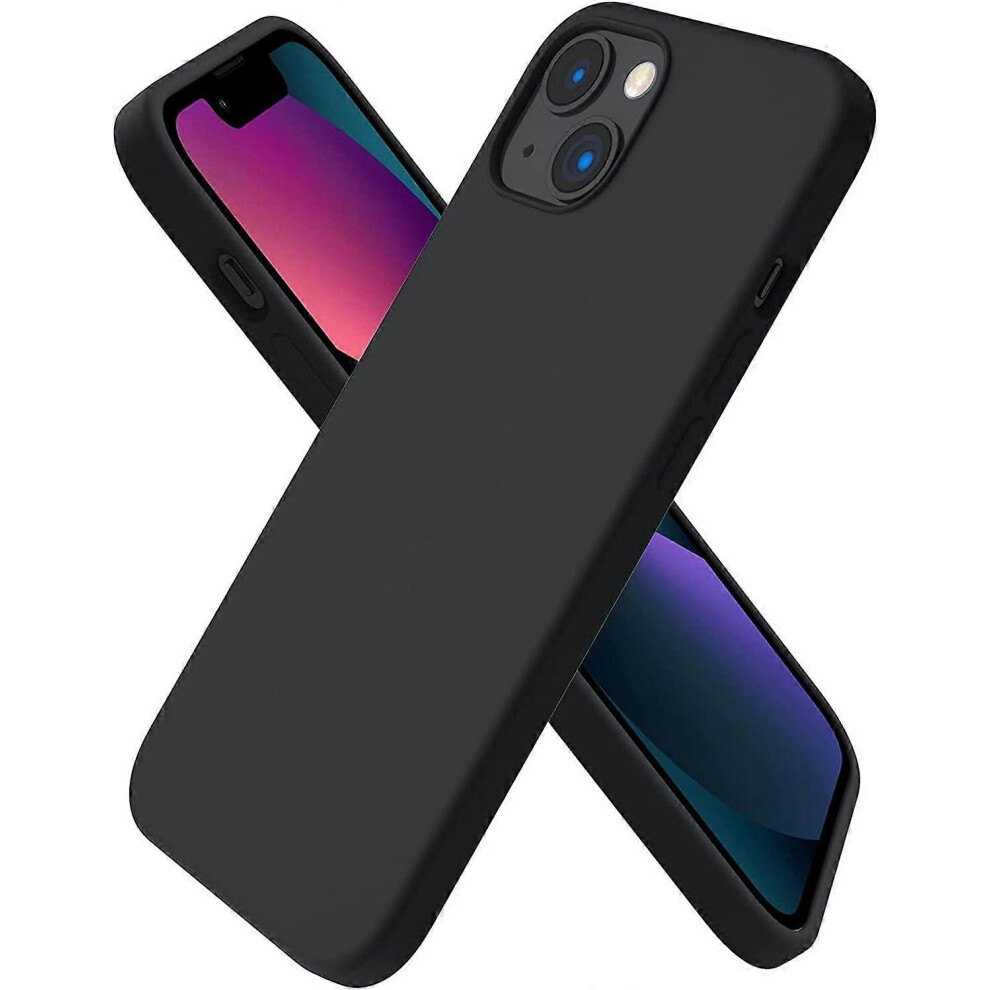 (As Show, One Size) Compatible With Iphone 13 Case 6.1, Slim Liquid Silicone 3 Layers Full Covered Soft Gel Rubber Case Cover 6.1 Inch-Midnight 4511778002296