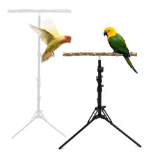 1663 Inch Height Adjustable Natural Pepper Wood Parrot Perch, Indoor and Outdoor Bird Stand for Small to Medium Birds