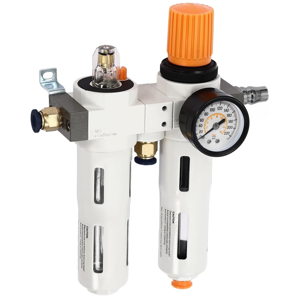 Tire Changer Oil Water Separator, Inline Air Pressure Regulator With Tire Pressure Gauge 354398729174