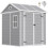 Outsunny Outsunny 6 x 6ft Plastic Garden Shed with Floor, Window, Vents, Grey 2
