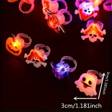 (20pcs) 10/20/50pcs Ring Packs LED Light Halloween Ring Glowing Pumpkin Skull Ring Gift, Halloween Christmas Party Decoration Home Horror Supplies